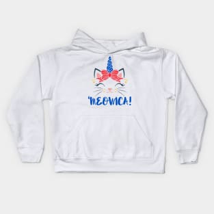 'Meowica 4th of July Kittycorn Kids Hoodie